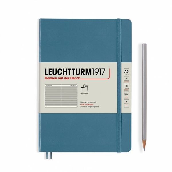 Zápisník Stone Blue, Softcover, Medium, 123 p., A5, linkovaný