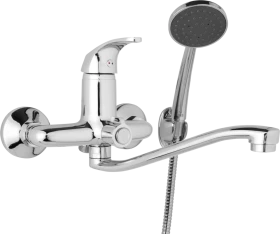 JB Sanitary Nástěnná umyvadlová a sprchová baterie SLIM, rozteč 150 mm, otočný přepínač v těle, s příslušenstvím, S ramínko 300 mm A10 39 41