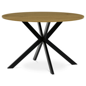 Kulatý jídelní stůl 120x120cm, mdf, divoký dub, HT-F4120 OAK