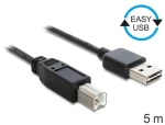 DeLock EASY-USB černá / Kabel USB-A (M) - USB-B (M) / 5 m / USB 2.0 (85553)