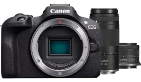 Canon EOS R100 + RF-S 18-45mm + RF 75-300mm černá / Fotoaparát / CMOS / 4K video / Wi-Fi / Bluetooth (6052C120)