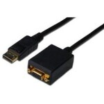 Digitus DisplayPort adapter cable, DP - HDMI type A M/F, 0.15m,w/interlock, DP 1.1a compatible, CE, bl