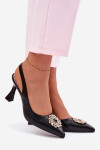 Sandály na podpatku s bižuterním ozdobením Vinceza 62277 Černé 36