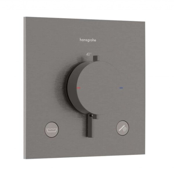 HANSGROHE - Ecostat Comfort E Termostatická baterie pod omítku, pro 2 spotřebiče, kartáčovaný černý chrom 33716340
