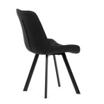 Židle jídelní, černá látka v dekoru broušené kůže, černý kov