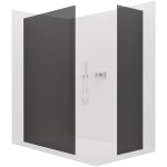 CERANO Sprchová zástěna Walk-in Crystal T L/P - 8 mm - bezvzpěrový systém - chrom, grafitové sklo - 150x100x200 cm