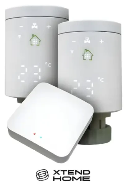 Xtend Home Termostatická hlavice 2ks + Zigbee brána / Termostatická hlavice / Zigbee / Tuya / LED displej (XTH-TRV-H01(2ks))