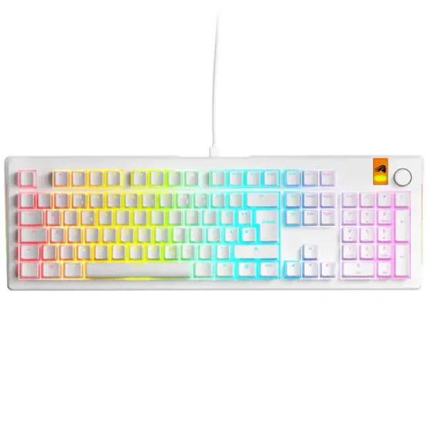 Glorious GMMK 3 HE 100% - Fox HE (ISO DE) bílá / herní 100% / USB-C / ISO (DE) layout / Fox HE / RGB / 1.4m (GLO-KB-GMMK3-100-PB-HE-W-WHT-DE)