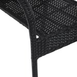 Židle zahradní, černý umělý ratan, kov, stohovatelná.