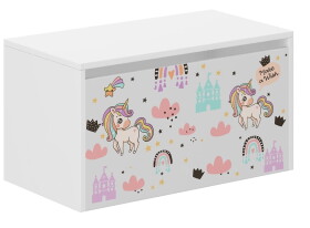 DumDekorace Dětský úložný box s motivem duhového jednorožce – 40 × 40 × 69 cm