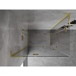 MEXEN/S - Mist-H L Duo sprchový kout dveře křídlové 100 x 80, transparent, zlato kartáčovaná 8A5L-100L-080P-55-00
