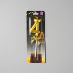 Dortová svíčka s "korunkou" zlatá č.4