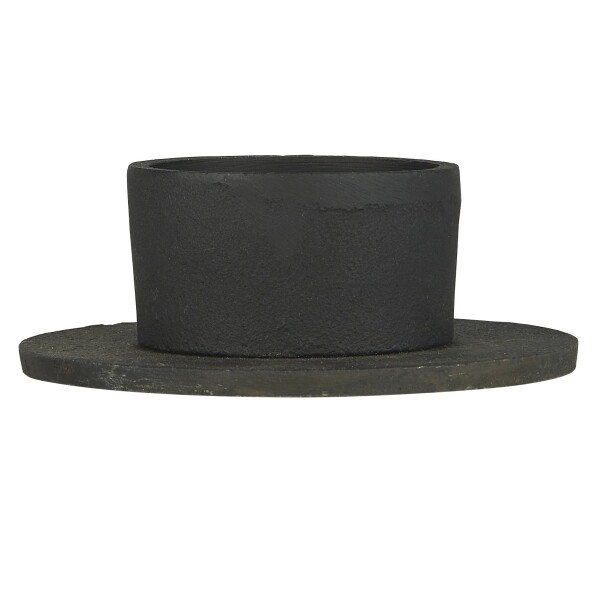 Ib Laursen Kovový svícen Pillar Candle, černá barva, kov