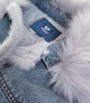 Světle modrá kožešinová džínová bunda (10538) odstíny modré L (40)