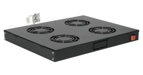 Equip 19" ventilační jednotka do racku černá / Ventilační jednotka / 4x ventilátor / 1U / 240 V (EZF-4-B)