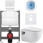CERANO - Kompletní WC set Basic/Dure - bílá lesklá - WC tlačítko Modulo/Bílá - ovládání shora - předstěnová instalace - 51x35 CER-8050BD85882