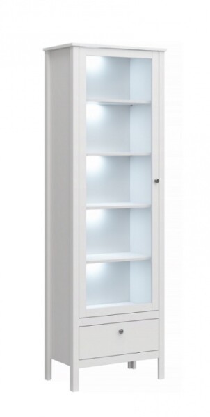 ARTEN (NANO Systems s.r.o.) Vysoká vitrína OLE-1W1S (Bílá) VYSOKA-VITRINA-OLE-1W1S
