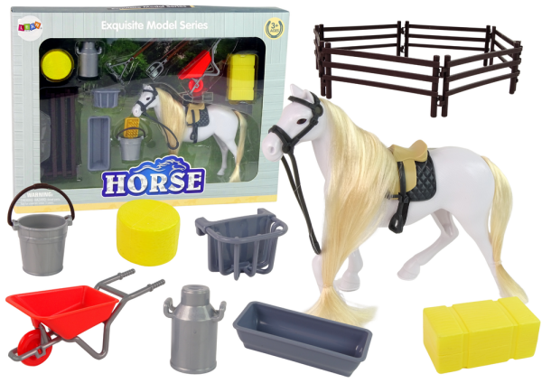 Mamido Figurka koně na česání s ohradou a příslušenstvím