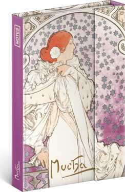 Notes Alfons Mucha - Dáma, linkovaný, 11 × 16 cm