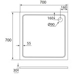 H K - Sprchový kout MELODY BLACK LINE R707, 70x70 se zalamovacími dveřmi včetně sprchové vaničky z litého mramoru MBLINER707/THOR-70SQ