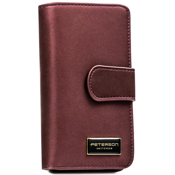 Módní dámská koženkovo-kožená peněženka Peterson Annellie, tmavě fialová