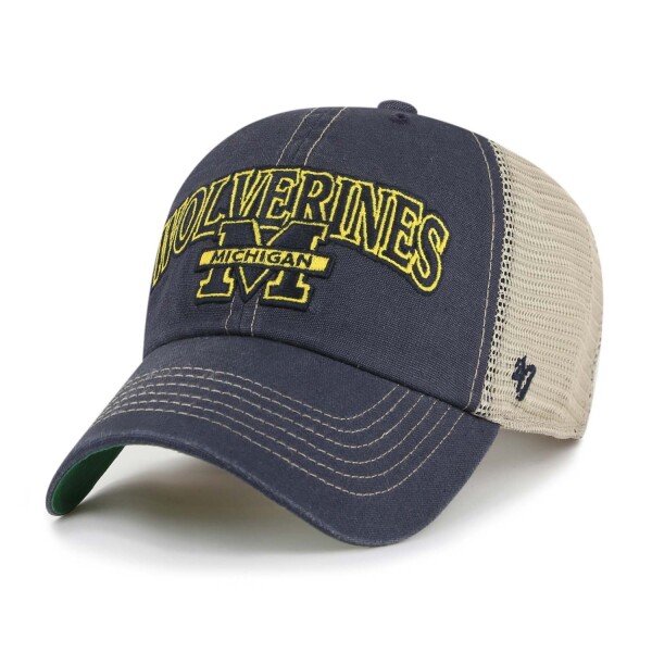 47 Brand Pánská kšiltovka Michigan Wolverines NCAA Vintage Tuscaloosa Clean Up Trucker