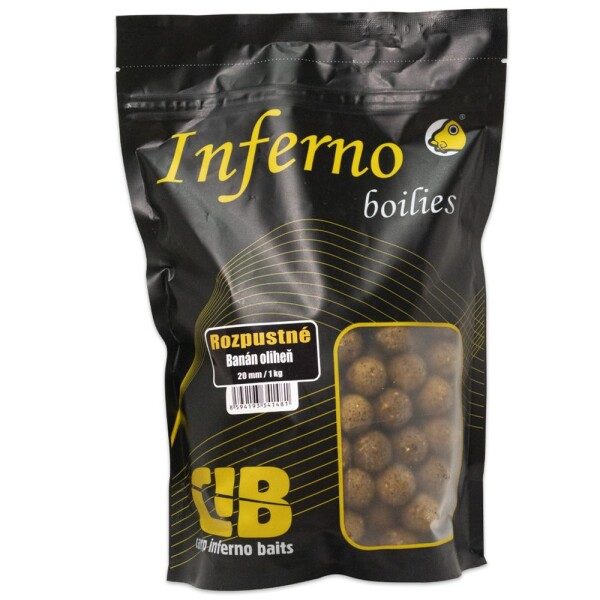 Carp Inferno Rozpustné Boilies Nutra Line Banán/Oliheň - 20mm 1kg,Carp Inferno Rozpustné Boilies Nutra Line Banán/Oliheň - 20mm 1kg