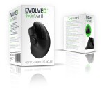 EVOLVEO TwinVerti černá / Ergonomická bezdrátová myš / optická / 1600 DPI / 7 tlačítek / RF 2.4 GHz / Bluetooth (TWINVERTI)