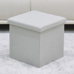 Taburet s úložným prostorem, krémová manšestrová látka