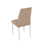 Židle jídelní, béžová látka, šedé kovové nohy