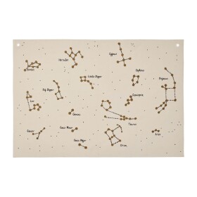Ferm Living Nástěnná textilní mapa souhvězdí Constellation Undyed, béžová barva, textil