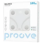 Proove Smart Scale Balance bílá / Chytrá osobní váha / tvrzené sklo / Bluetooth / do 180 kg (SLBF00010002)