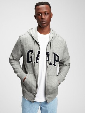 Šedá pánská mikina GAP Logo arch hoodie