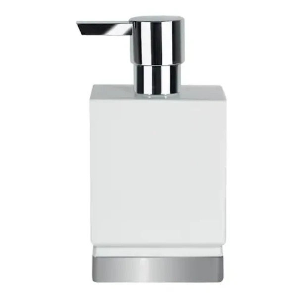Spirella ROMA dávkovač mýdla bílý porcelán / stříbrný podstavec / 300 ml (7610583179692)