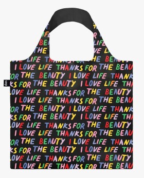 Skládací nákupní taška LOQI LOVE LIFE Black