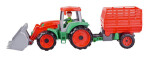 Auto Truxx traktor nakladač s přívěsem na seno s figurkou v krabici 53x19x16cm 24m+ - Lena