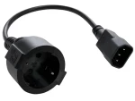 C-TECH napájecí adaptér C14 (M) černá / Schuko (F) / 15 cm (CB-PWRC14MF)