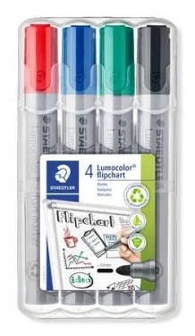 Staedtler Lumocolor / Popisovač na flipchart / sada 4 ks / šíře stopy 2-5 mm / 4 barvy (356 B WP4)