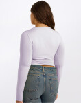 Tričko Organic Basics Everyday Scoop Neck Long Sleeve Tee Soft Lilac