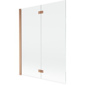 MEXEN - MIST vanová zástěna 130x150 cm 6mm 2-s, měď kartáčovaná, čirá, levá 8A9-130-002-65-00-L