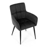 Židle jídelní, tmavě šedá látka, černý kov