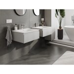 MEXEN/S - Orio koupelnová skříňka 60 cm s umyvadlem Vela, 1 šuplík, šedá mat/bílá mat 91A10-06023-1-BF62-W23M01