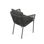 Zahradní židle, hliník, látka, šedá, AZC-C1179 GREY