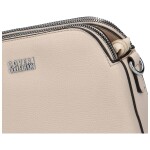 Pevná malá dámská koženková crossbody Rompo, béžová