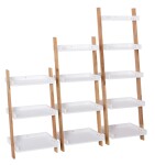 Set poličky a nosníků Naturel Home bílá/ořech mat 53,5x170x40 cm HOMEP5B HOMEP5B