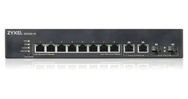 ZyXEL GS2220-10 / Switch / 8-port GbE / Managed L2 / 2x SFP Uplink / Fanless (GS2220-10-EU0101F)