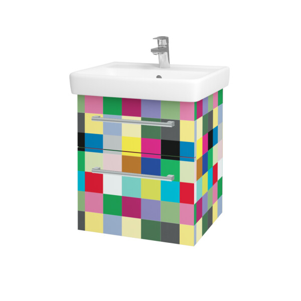 Dřevojas - Umyvadlová skříňka Q MAX SZZ2 55 - Individuální odstín dle RAL/NCS / Úchytka T03 / Individuální odstín dle RAL/NCS 149253C