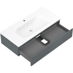 MEXEN/S - Orio koupelnová skříňka 100 cm s umyvadlem Vela, 1 šuplík, grafit mat/bílá mat 91A10-10023-1-BF66-W23M01