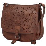 Módní dámská koženková crossbody kabelka Oresta, hnědá