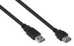 Kabelmeister Prodlužovací kabel USB-A (F) - USB-A (M) 5m černá / Prodlužovací kabel / USB 3.0 / 5 Gbit/s (UK30P-ASA-050S)